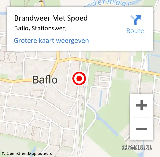 Locatie op kaart van de 112 melding: Brandweer Met Spoed Naar Baflo, Stationsweg op 25 oktober 2014 19:38