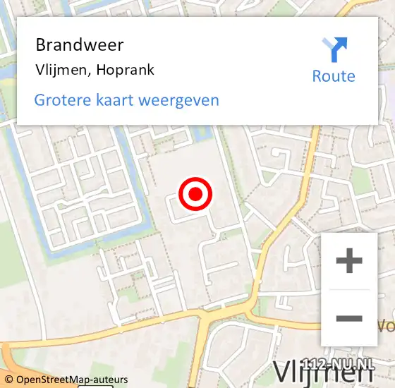 Locatie op kaart van de 112 melding: Brandweer Vlijmen, Hoprank op 25 oktober 2014 19:41