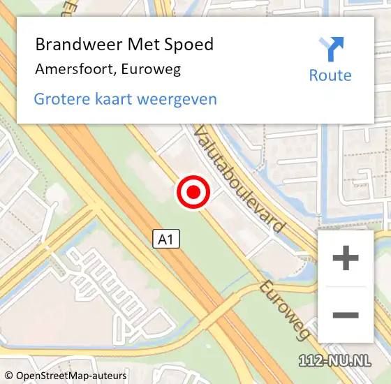 Locatie op kaart van de 112 melding: Brandweer Met Spoed Naar Amersfoort, Euroweg op 4 november 2024 11:39