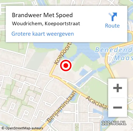 Locatie op kaart van de 112 melding: Brandweer Met Spoed Naar Woudrichem, Koepoortstraat op 4 november 2024 11:43