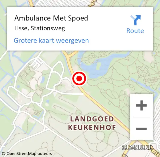 Locatie op kaart van de 112 melding: Ambulance Met Spoed Naar Lisse, Stationsweg op 4 november 2024 12:30