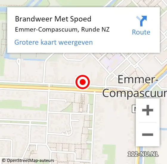 Locatie op kaart van de 112 melding: Brandweer Met Spoed Naar Emmer-Compascuum, Runde NZ op 4 november 2024 12:46