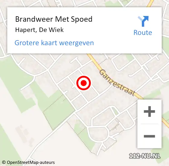 Locatie op kaart van de 112 melding: Brandweer Met Spoed Naar Hapert, De Wiek op 4 november 2024 13:09