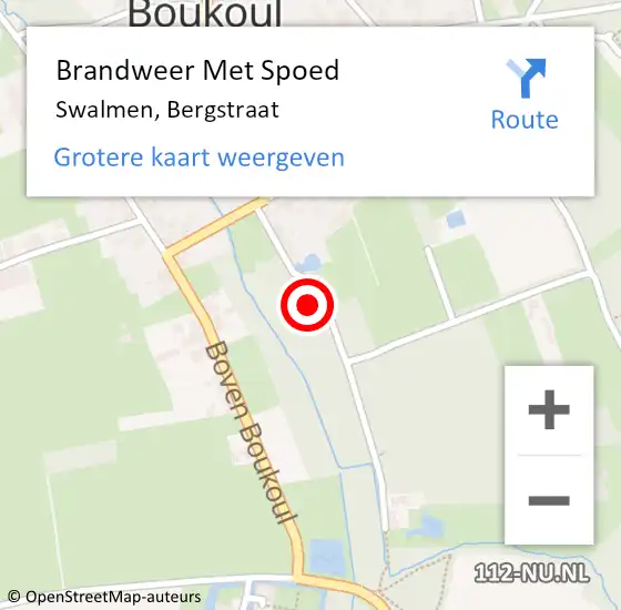 Locatie op kaart van de 112 melding: Brandweer Met Spoed Naar Swalmen, Bergstraat op 4 november 2024 13:25