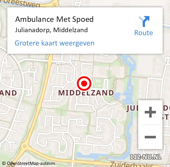 Locatie op kaart van de 112 melding: Ambulance Met Spoed Naar Julianadorp, Middelzand op 4 november 2024 13:32