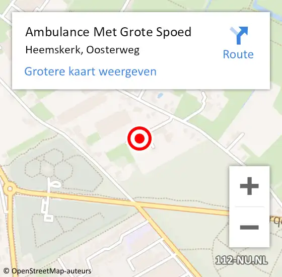 Locatie op kaart van de 112 melding: Ambulance Met Grote Spoed Naar Heemskerk, Oosterweg op 4 november 2024 13:36