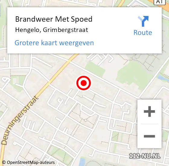 Locatie op kaart van de 112 melding: Brandweer Met Spoed Naar Hengelo, Grimbergstraat op 4 november 2024 13:41