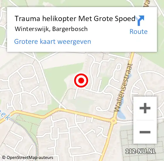 Locatie op kaart van de 112 melding: Trauma helikopter Met Grote Spoed Naar Winterswijk, Bargerbosch op 4 november 2024 13:47