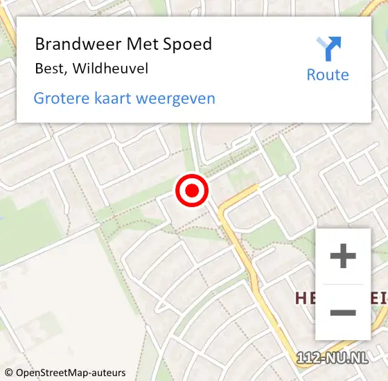 Locatie op kaart van de 112 melding: Brandweer Met Spoed Naar Best, Wildheuvel op 4 november 2024 13:49