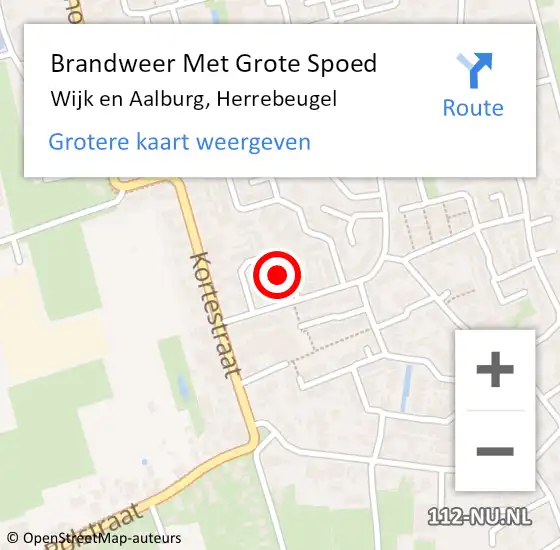 Locatie op kaart van de 112 melding: Brandweer Met Grote Spoed Naar Wijk en Aalburg, Herrebeugel op 4 november 2024 13:54