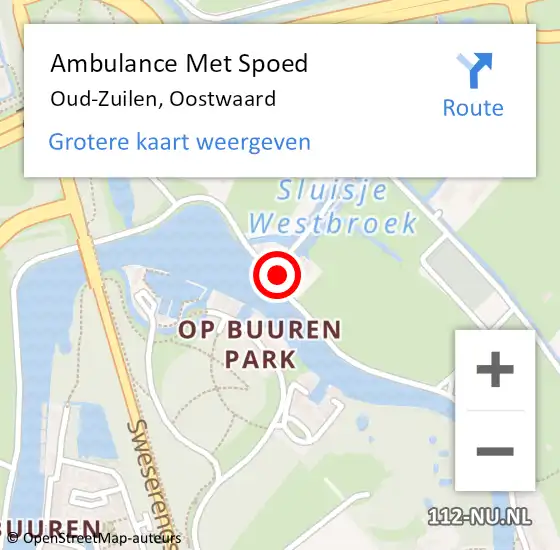 Locatie op kaart van de 112 melding: Ambulance Met Spoed Naar Oud-Zuilen, Oostwaard op 25 oktober 2014 20:10