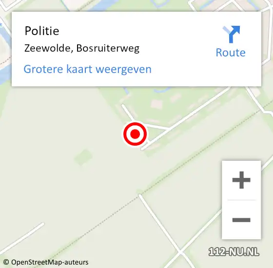 Locatie op kaart van de 112 melding: Politie Zeewolde, Bosruiterweg op 4 november 2024 14:36