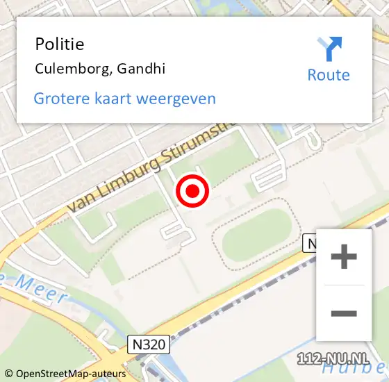 Locatie op kaart van de 112 melding: Politie Culemborg, Gandhi op 4 november 2024 14:39