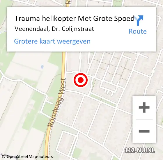 Locatie op kaart van de 112 melding: Trauma helikopter Met Grote Spoed Naar Veenendaal, Dr. Colijnstraat op 4 november 2024 15:21