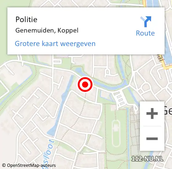 Locatie op kaart van de 112 melding: Politie Genemuiden, Koppel op 4 november 2024 15:32