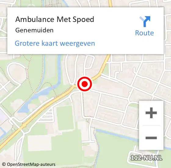 Locatie op kaart van de 112 melding: Ambulance Met Spoed Naar Genemuiden op 4 november 2024 15:32