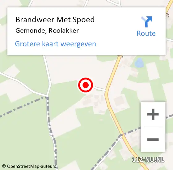 Locatie op kaart van de 112 melding: Brandweer Met Spoed Naar Gemonde, Rooiakker op 4 november 2024 15:41