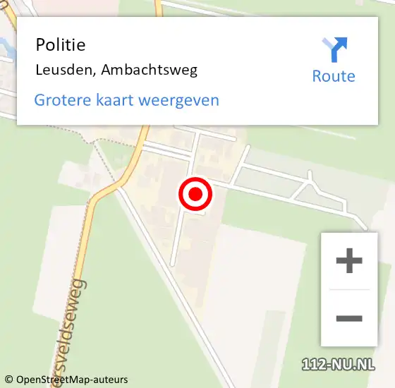 Locatie op kaart van de 112 melding: Politie Leusden, Ambachtsweg op 4 november 2024 15:54