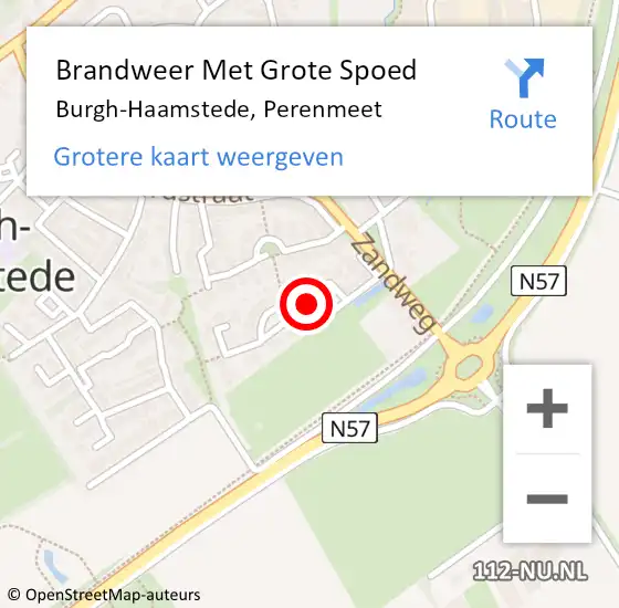 Locatie op kaart van de 112 melding: Brandweer Met Grote Spoed Naar Burgh-Haamstede, Perenmeet op 4 november 2024 15:56