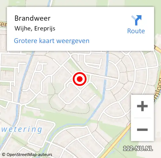 Locatie op kaart van de 112 melding: Brandweer Wijhe, Ereprijs op 4 november 2024 15:57