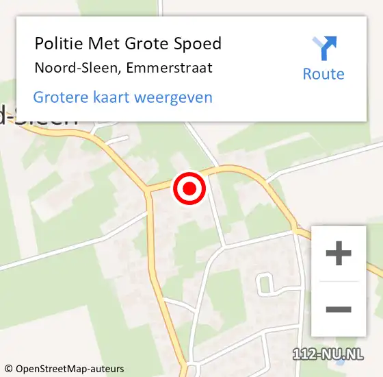 Locatie op kaart van de 112 melding: Politie Met Grote Spoed Naar Noord-Sleen, Emmerstraat op 4 november 2024 16:06