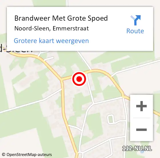 Locatie op kaart van de 112 melding: Brandweer Met Grote Spoed Naar Noord-Sleen, Emmerstraat op 4 november 2024 16:07