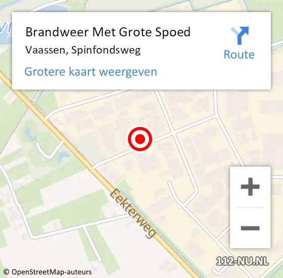 Locatie op kaart van de 112 melding: Brandweer Met Grote Spoed Naar Vaassen, Spinfondsweg op 4 november 2024 16:50