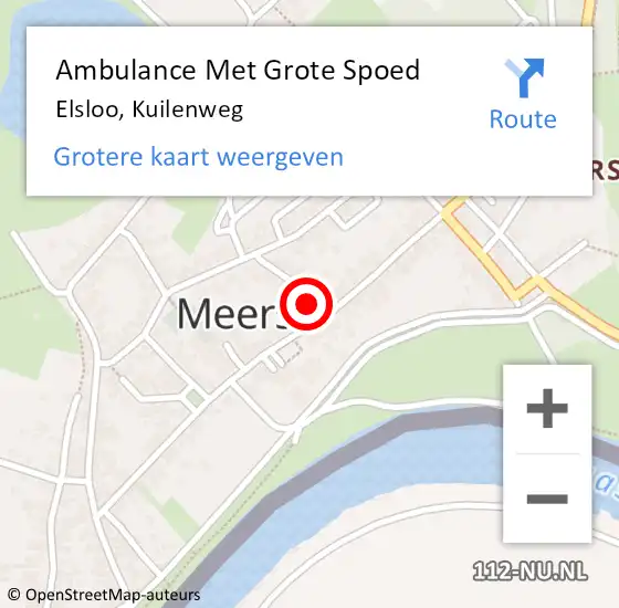 Locatie op kaart van de 112 melding: Ambulance Met Grote Spoed Naar Elsloo, Kuilenweg op 25 oktober 2014 20:38