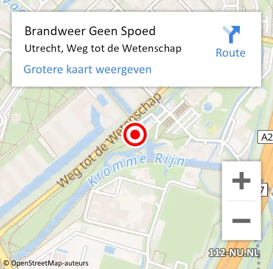 Locatie op kaart van de 112 melding: Brandweer Geen Spoed Naar Utrecht, Weg tot de Wetenschap op 4 november 2024 17:00