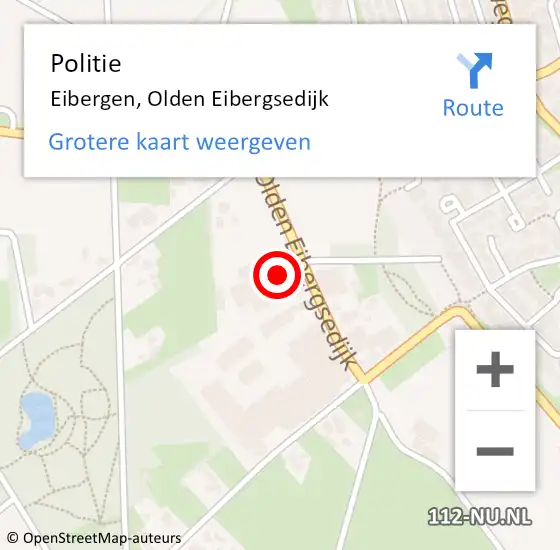 Locatie op kaart van de 112 melding: Politie Eibergen, Olden Eibergsedijk op 4 november 2024 17:14