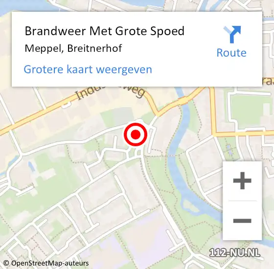 Locatie op kaart van de 112 melding: Brandweer Met Grote Spoed Naar Meppel, Breitnerhof op 4 november 2024 17:20