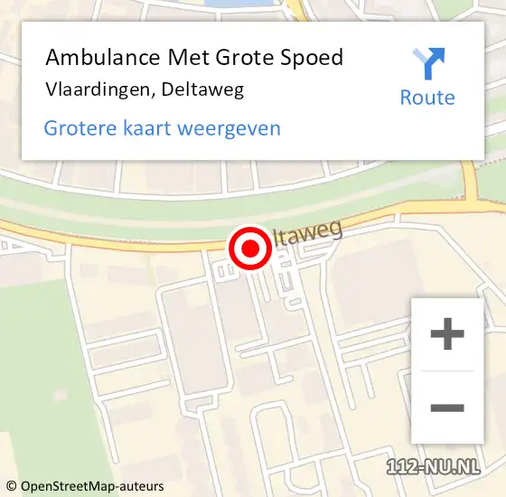 Locatie op kaart van de 112 melding: Ambulance Met Grote Spoed Naar Vlaardingen, Deltaweg op 4 november 2024 17:25