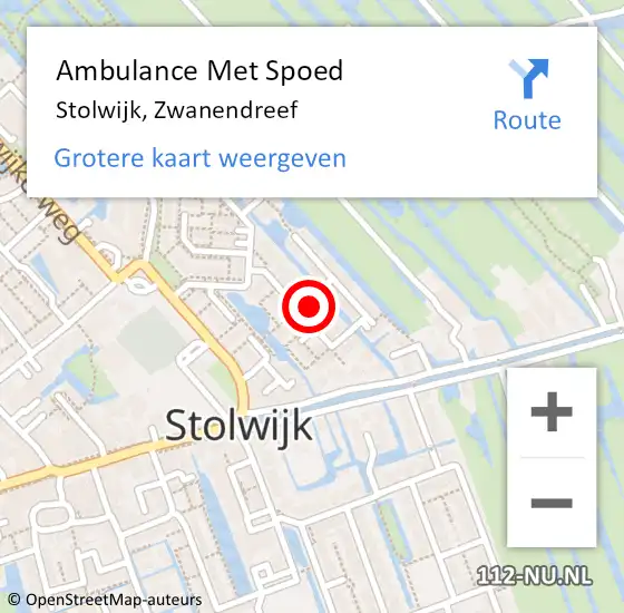 Locatie op kaart van de 112 melding: Ambulance Met Spoed Naar Stolwijk, Zwanendreef op 4 november 2024 17:43