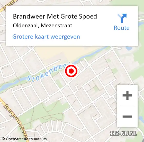 Locatie op kaart van de 112 melding: Brandweer Met Grote Spoed Naar Oldenzaal, Mezenstraat op 4 november 2024 18:50