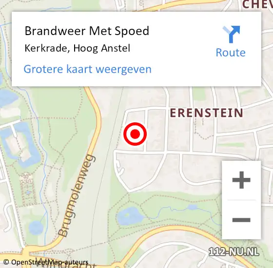 Locatie op kaart van de 112 melding: Brandweer Met Spoed Naar Kerkrade, Hoog Anstel op 4 november 2024 19:41