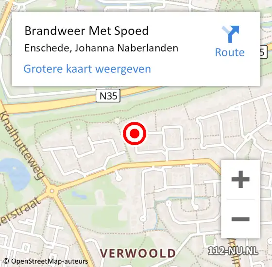 Locatie op kaart van de 112 melding: Brandweer Met Spoed Naar Enschede, Johanna Naberlanden op 4 november 2024 19:44