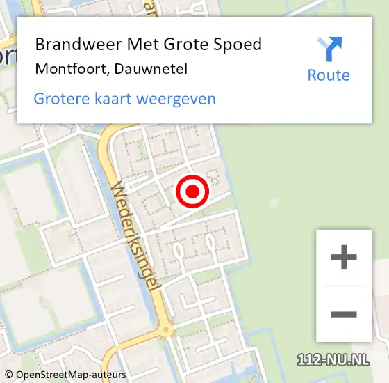 Locatie op kaart van de 112 melding: Brandweer Met Grote Spoed Naar Montfoort, Dauwnetel op 4 november 2024 19:45