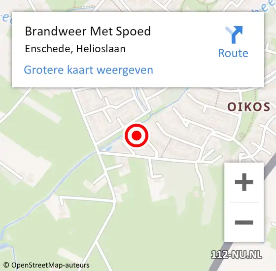 Locatie op kaart van de 112 melding: Brandweer Met Spoed Naar Enschede, Helioslaan op 4 november 2024 19:51