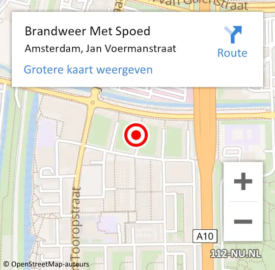 Locatie op kaart van de 112 melding: Brandweer Met Spoed Naar Amsterdam, Jan Voermanstraat op 4 november 2024 20:07