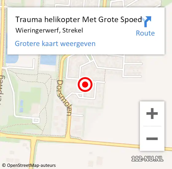 Locatie op kaart van de 112 melding: Trauma helikopter Met Grote Spoed Naar Wieringerwerf, Strekel op 4 november 2024 21:02