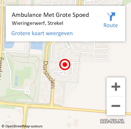 Locatie op kaart van de 112 melding: Ambulance Met Grote Spoed Naar Wieringerwerf, Strekel op 4 november 2024 21:03