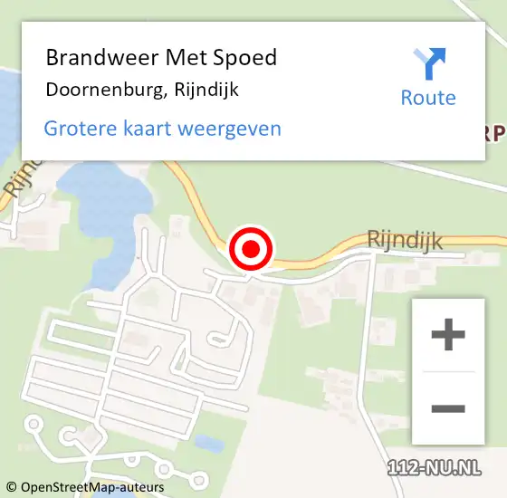 Locatie op kaart van de 112 melding: Brandweer Met Spoed Naar Doornenburg, Rijndijk op 4 november 2024 21:16