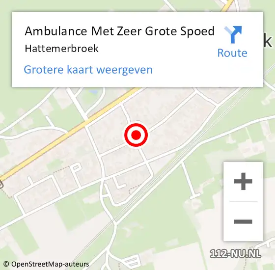 Locatie op kaart van de 112 melding: Ambulance Met Zeer Grote Spoed Naar Hattemerbroek op 4 november 2024 21:33