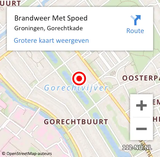 Locatie op kaart van de 112 melding: Brandweer Met Spoed Naar Groningen, Gorechtkade op 4 november 2024 21:35