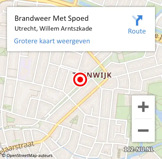 Locatie op kaart van de 112 melding: Brandweer Met Spoed Naar Utrecht, Willem Arntszkade op 4 november 2024 21:52