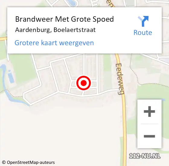 Locatie op kaart van de 112 melding: Brandweer Met Grote Spoed Naar Aardenburg, Boelaertstraat op 4 november 2024 22:36