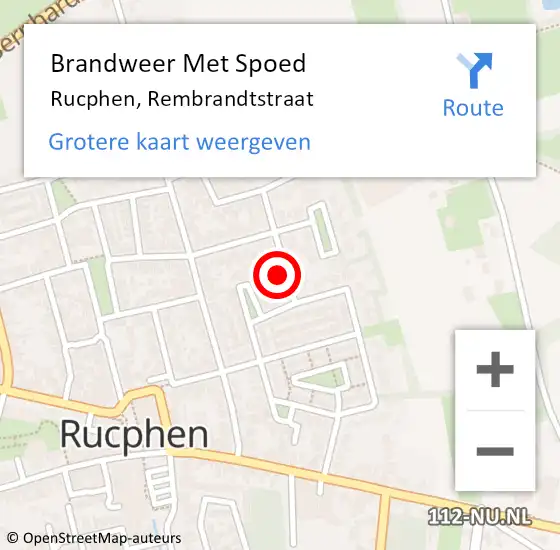 Locatie op kaart van de 112 melding: Brandweer Met Spoed Naar Rucphen, Rembrandtstraat op 4 november 2024 22:58