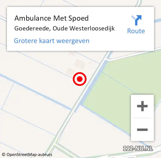 Locatie op kaart van de 112 melding: Ambulance Met Spoed Naar Goedereede, Oude Westerloosedijk op 4 november 2024 23:01