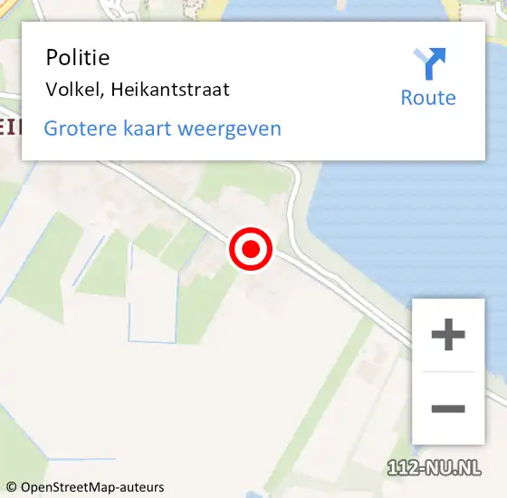 Locatie op kaart van de 112 melding: Politie Volkel, Heikantstraat op 4 november 2024 23:04