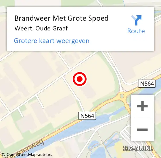 Locatie op kaart van de 112 melding: Brandweer Met Grote Spoed Naar Weert, Oude Graaf op 4 november 2024 23:05